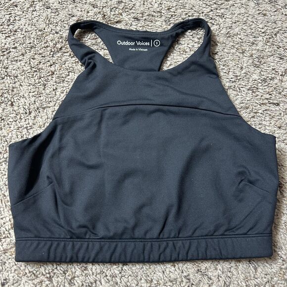 Outdoor Voices Other - Outdoor Voices Sports Bra Womens Small Black High Neck Racerback Athletic Gym